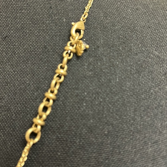 Lucky gold necklace with ball with crystals and tassel, 32” - Picture 7 of 7